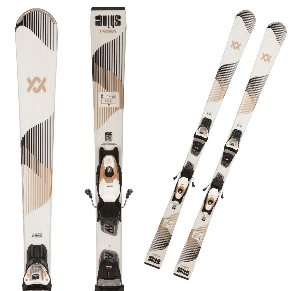 Volkl Shine 76 + VMotion 10 Skis – Copper